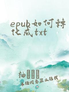 epub如何转化成txt