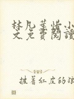 林凡叶惜小说全文免费阅读