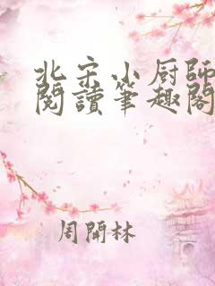 北宋小厨师免费阅读笔趣阁