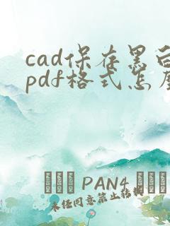 cad保存黑白pdf格式怎么弄