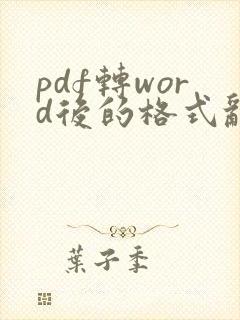 pdf转word后的格式乱了怎么调