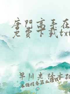 唐门高手在异世免费下载txt