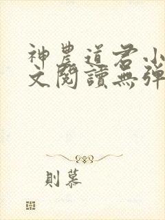 神农道君小说全文阅读无弹窗