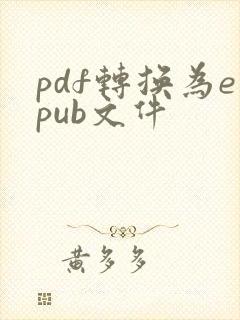pdf转换为epub文件