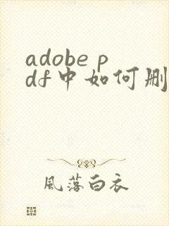 adobe pdf中如何删除某一页
