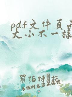 pdf文件页面大小不一样怎么调整