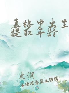 表格中出生年月提取年龄