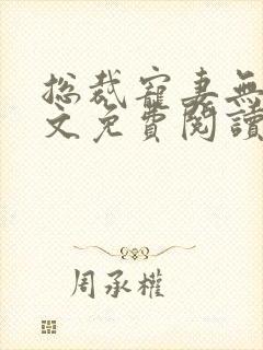 总裁宠妻无度全文免费阅读天