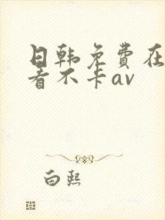 日韩免费在线观看不卡av