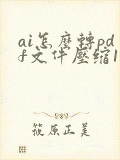 ai怎么转pdf文件压缩100m以下