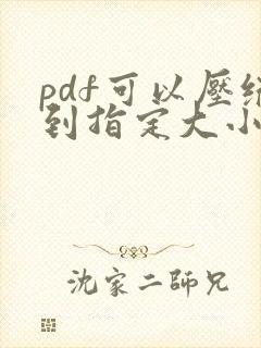 pdf可以压缩到指定大小吗