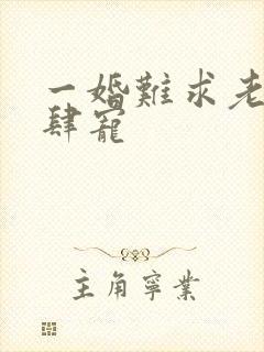 一婚难求老公放肆宠