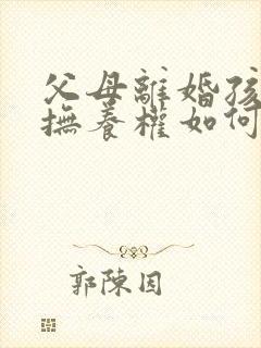 父母离婚孩子的抚养权如何判定