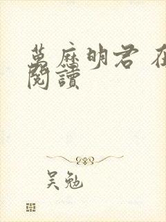 万历明君 在线阅读