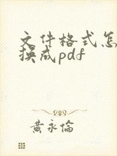 文件格式怎么转换成pdf