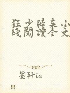 狂少归来小说在线阅读全文免费