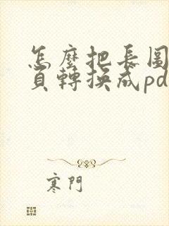 怎么把长图片分页转换成pdf