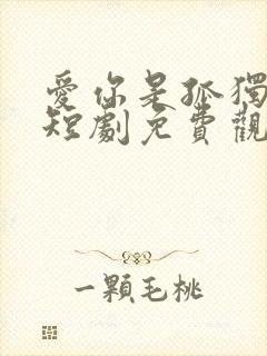 爱你是孤独心事短剧免费观看