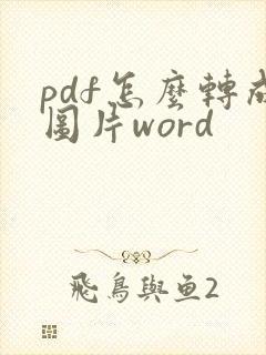 pdf怎么转成图片word