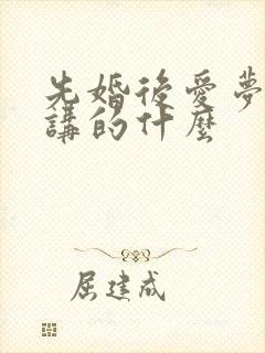 先婚后爱梦筱二讲的什么