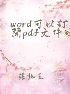 word可以打开pdf文件吗