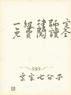 一级律师完整版免费阅读全文