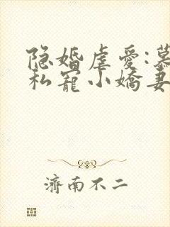隐婚虐爱:慕少私宠小娇妻