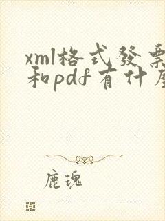 xml格式发票和pdf有什么区别