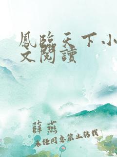 凤临天下小说全文阅读