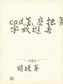cad怎么把签字放进去
