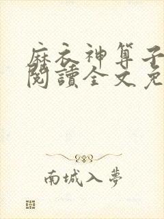 麻衣神算子免费阅读全文免费阅读正版