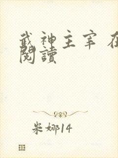 武神主宰 在线阅读