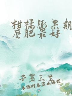 柑橘膨果期用什么肥最好