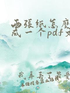 两张纸怎么扫描成一个pdf文件