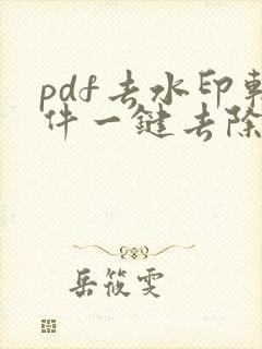 pdf去水印软件一键去除水印