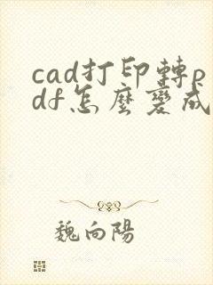 cad打印转pdf怎么变成黑白