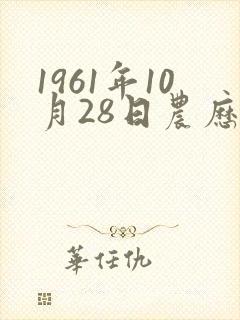 1961年10月28日农历生辰八字