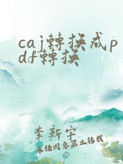 caj转换成pdf转换