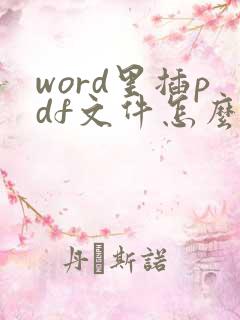 word里插pdf文件怎么不是图标