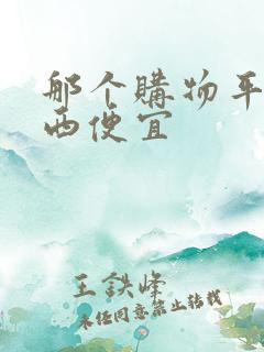 那个购物平台东西便宜