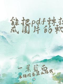 能把pdf转换成图片的软件