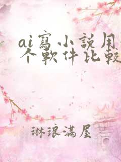 ai写小说用哪个软件比较好
