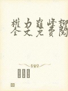 权力巅峰柳擎宇全文免费阅读