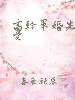 高干军婚先婚后爱