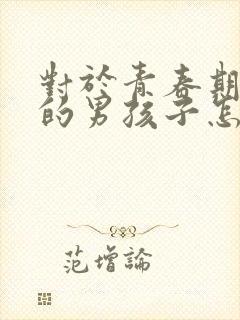 对于青春期叛逆的男孩子怎么办