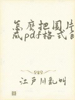 怎么把图片扫描成pdf格式的文件