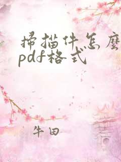 扫描件怎么做成pdf格式