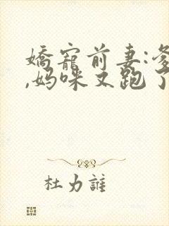 娇宠前妻:爹地,妈咪又跑了