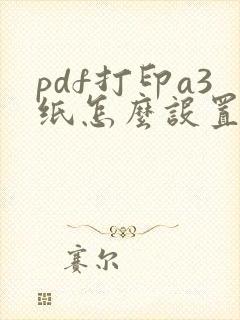 pdf打印a3纸怎么设置