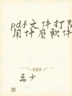 pdf文件打开用什么软件